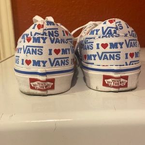 Vans: Red white and blue.Mens size 7.5 or Women size 9.
